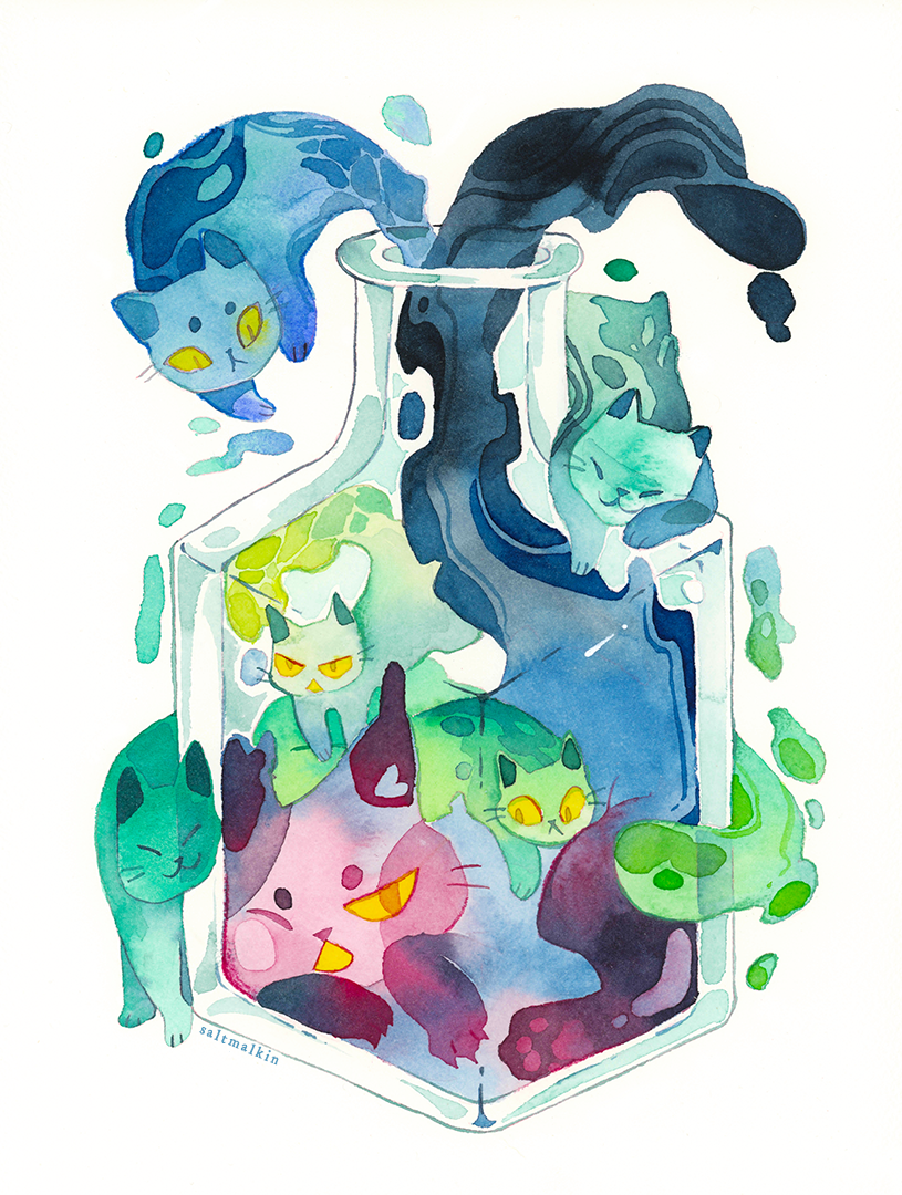 Bottle of Cats by saltmalkin